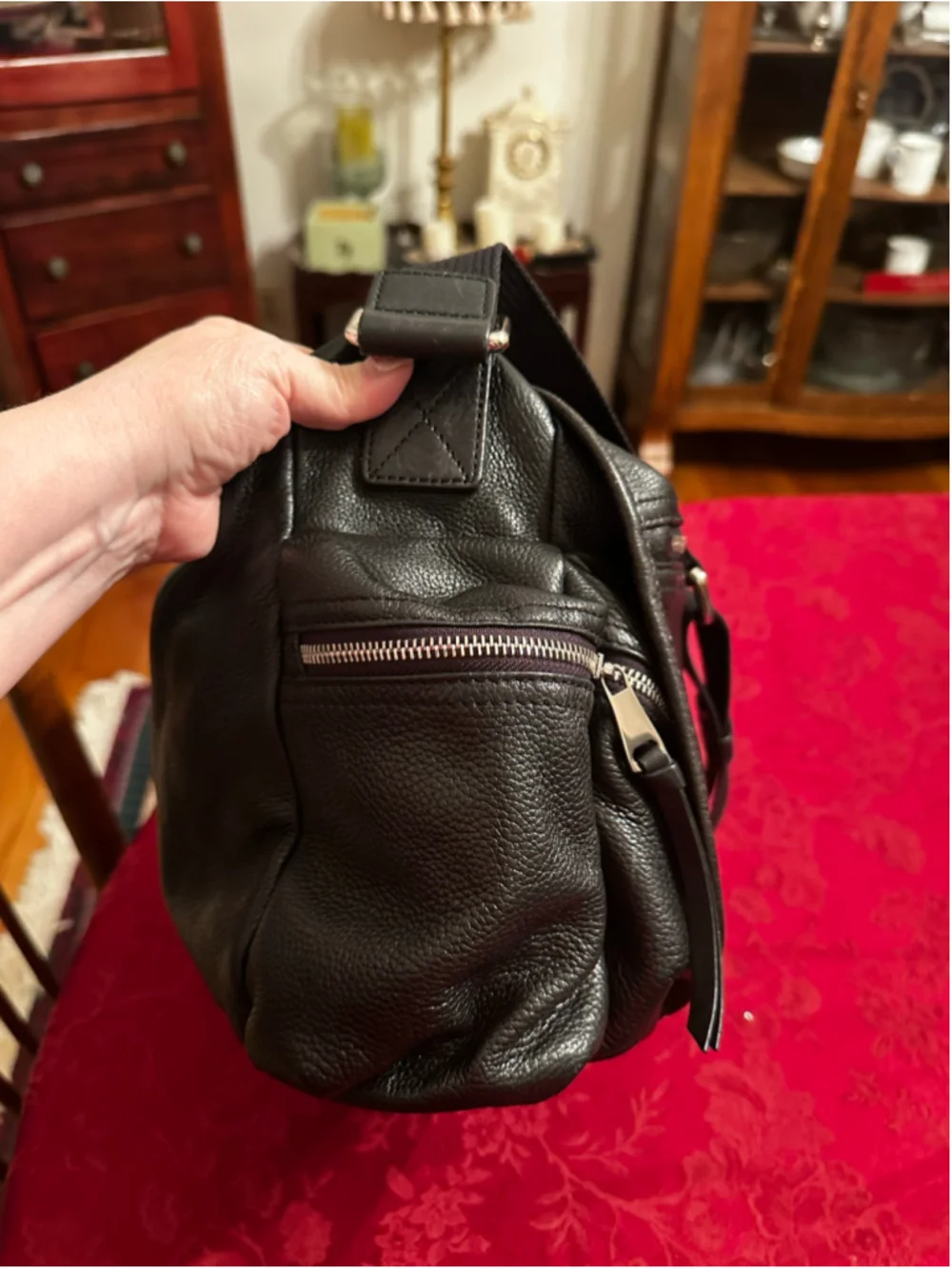 Dolce & Gabbana Black Leather Crossbody Messenger Bag w/ Silver Hardware